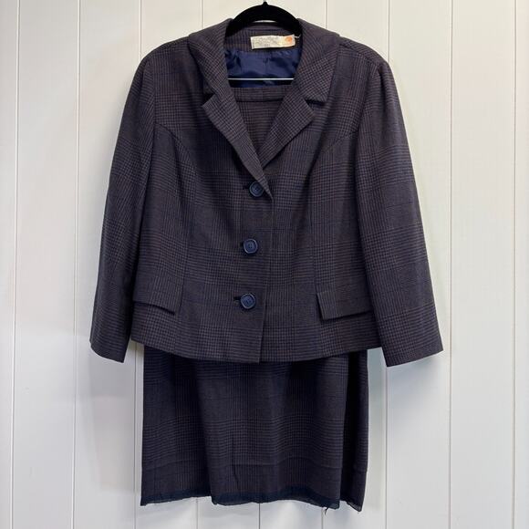 Vintage Pendleton Womens Academia Preppy Career Wool Skirt Suit Set Size 14 Chic - Picture 1 of 13